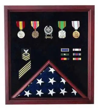 Flag and Medal Display Case, Shadow Box, Military Shadow Box