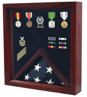 Metal hot Military Flag Shadow Box 21 Stars Memorial Remembrance Service servicemen