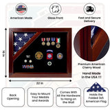 Flag Display Case American Flag Box Burial Flag Case. - Corner flag case, Flag Display Case American Flag Box Burial Flag Case., The Military Gift Store, 