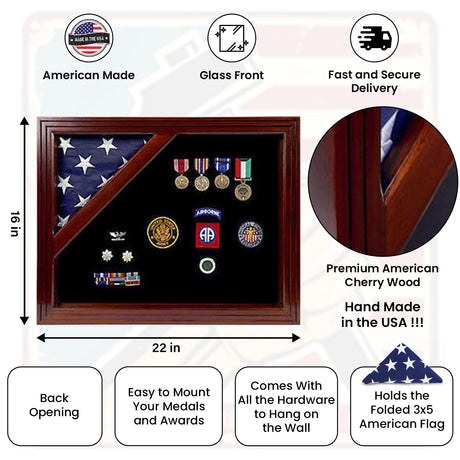 Military Award Shadow Box with Display Case, , The Military Gift Store, Air Force flag display cases, Air force Retirement Shadow Boxes (61)