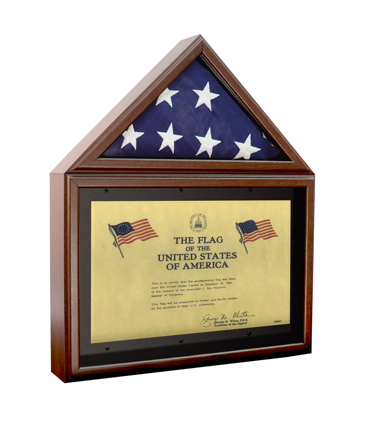 Large Military Shadow Box Frame Memorial Burial Funeral Flag Display Case