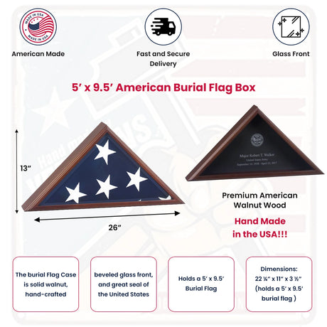 American Burial Flag Box - for large American Flag., , The Military Gift Store, Burial Flag Case (42)