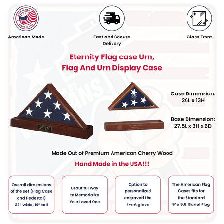 Flags Connections Eternity Flag case Urn, Flag And Urn Display Case