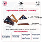 Officers Flag Display Case AND Pedestal for 3ft x5ft Flag, Oak or Cherry, Officers Flag Display Case AND Pedestal for 3ft x5ft Flag, The Military Gift Store, Flag Display Cases For 3'X5' Flag