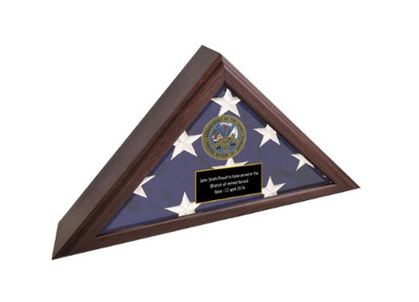 Personalized Army Flag Display Case, Army medallion flag box