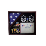 Handcrafted Hardwood Capitol Flag and Certificate Display Case. Veterans Prefer Flag Cases Made in the USA!