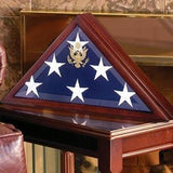 Veteran Flag Display Case, Veteran Flag Display Box hand rubbed walnut finish