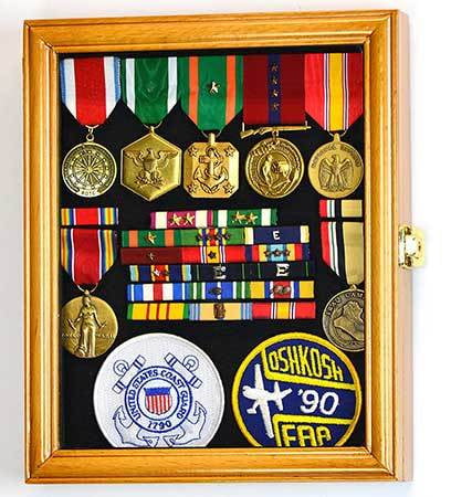 Military Pin Display Case Cabinet wall Shadow Box for Medal Display