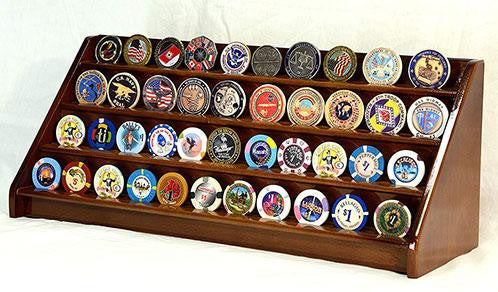 4 Rows 40 Challenge Coin Casino Chip Display Case Rack Holder