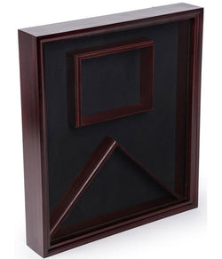 Large Military Challenge Coin Display Case Cabinet Holders Rack 98% UV Cherry Finish