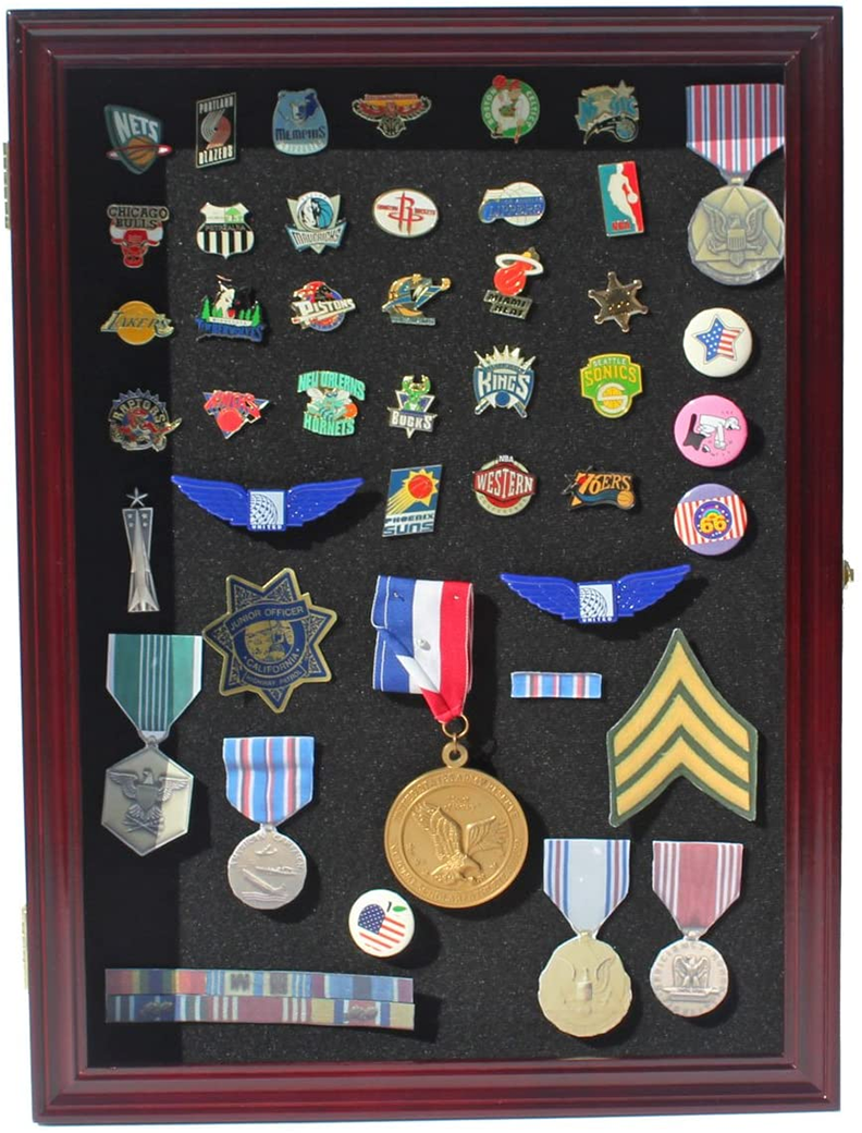 Collector Medal/Lapel Pin Display Case Holder Cabinet Shadow Box